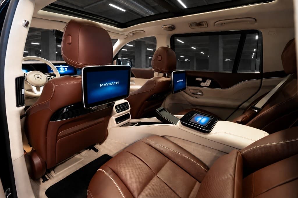 Mercedes-Maybach GLS cabin with first-class rear seating